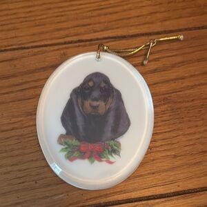 Dachshund  Christmas Ornament with Gold String